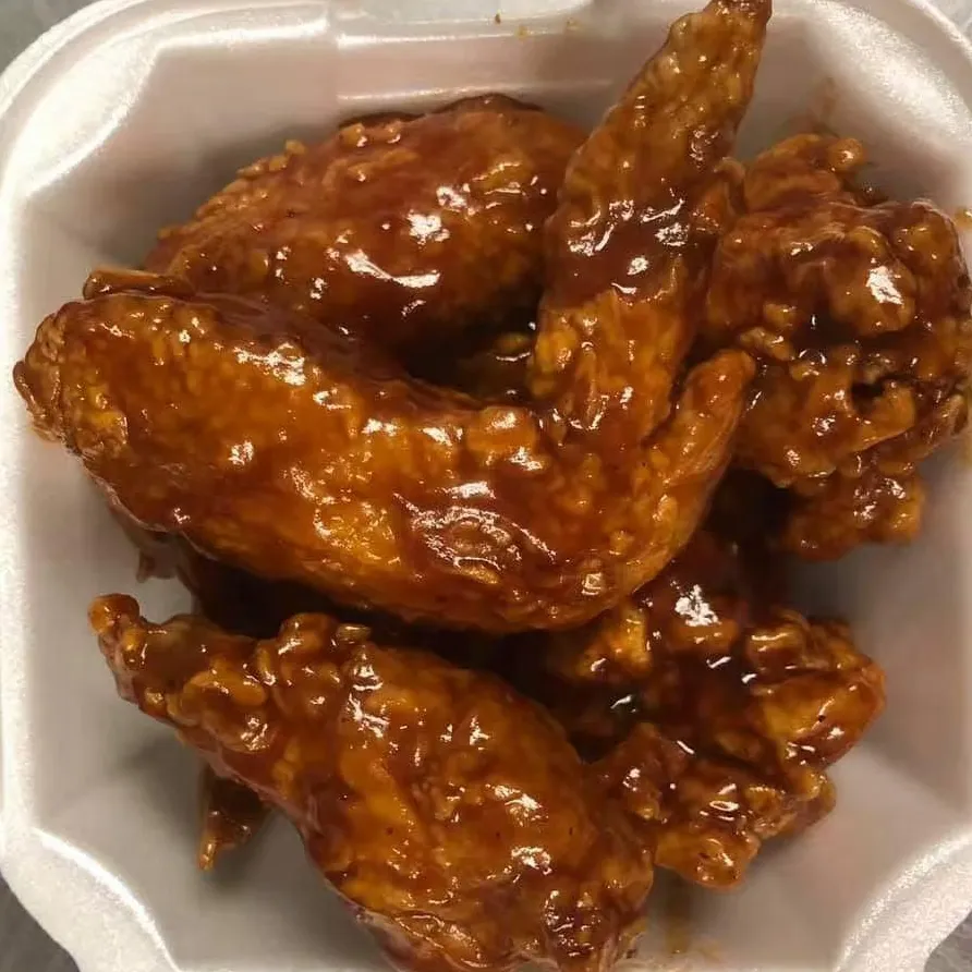 BBQ glazed chicken wings at Tate Cove Seafood, a Fast-Food Restaurant in Ville Platte